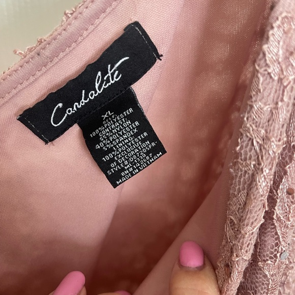 Sleeveless Sequin Lace Maxi Dress in Dusty Rose 16/18 XL - Picture 2 of 13